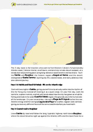 example page 2 from our offline Travel Guide for Western Sahara